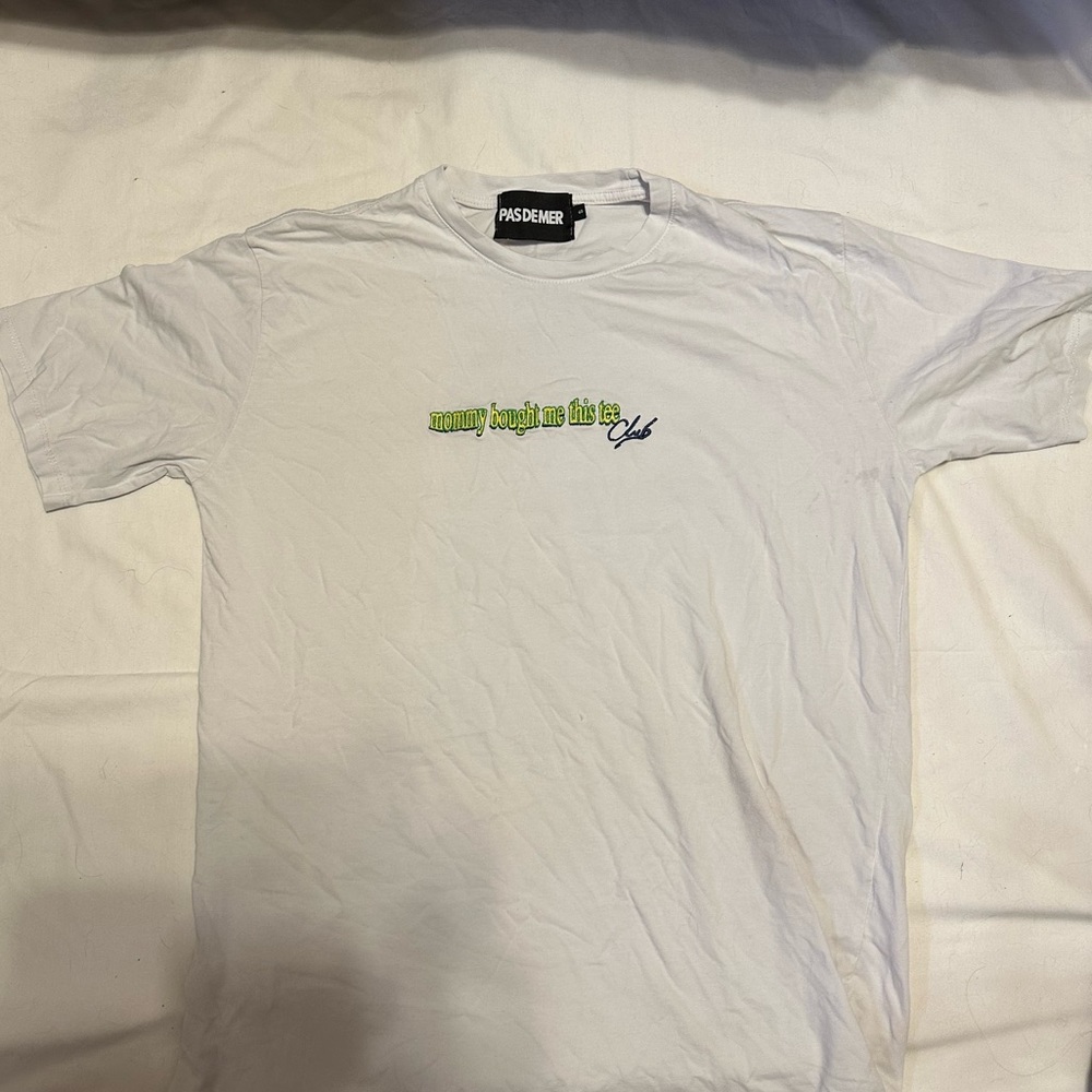Selling a white Pasdemer size small t-shirt